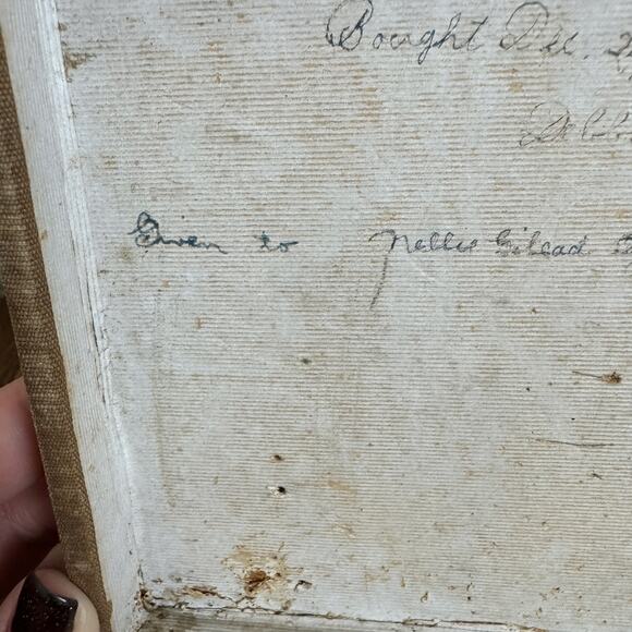 Antique Keepsake‎ Jewelry Box Brown Significant Wear Purchased 1884 Gifted 1906 - Picture 13 of 16